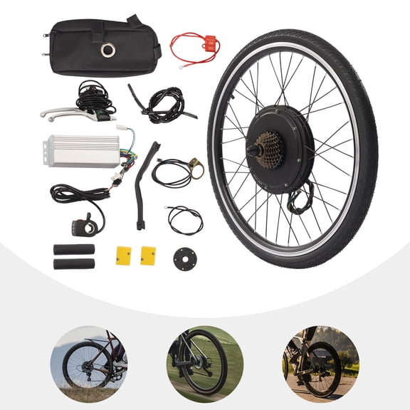 26 Inch 48V 1000W Rear Wheel Electric Bicycle Conversion Kit, Electric Bike Rear Wheel Hub Motor, Rears Wheel Electric Bicycle Motor Kit