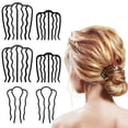 thumbnail image 2 of 6 PCS Hair Fork Clip Hair Side Combs U Shaped Messy Updo Bun Hair Pin Teeth Pins Stick Vintage Meatball Hair Styling Tool Accessories for Women Girls, 2 of 5