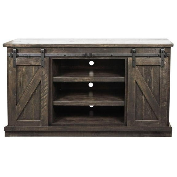 American Heartland 57 in. Rustic Provincial TV Stand, Rustic Red