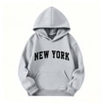 thumbnail image 3 of Amidoa Girls Graphic Hoodie Pullover Hooded Sweatshirt Fleece Oversized Kids Cute Hoodies With Pocket Gray Size 5-6Years, 3 of 6