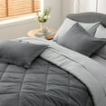 thumbnail image 4 of U by Bedsure Dark Grey Queen Comforter Set - 7 Pieces Reversible Queen Bed in a Bag, Queen Bed Set Dark Grey with Comforters, Sheets, Pillowcases & Shams, 4 of 6