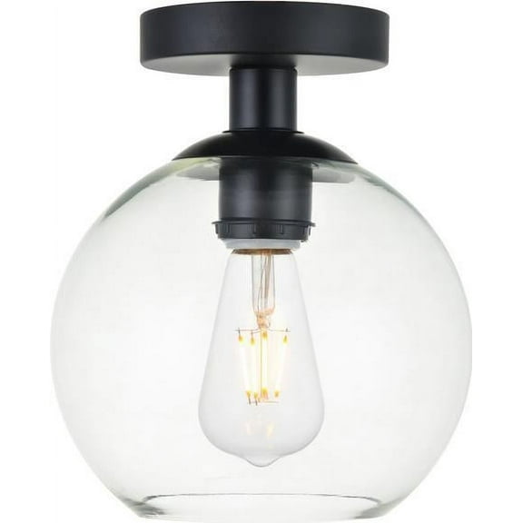 BAXTER Flush-Mount Light Fixture Transitional 1-Light Clear Black Amber Blue