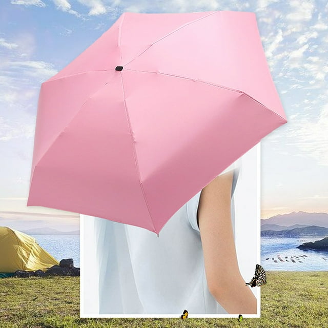 VONKY Windproof Sun Umbrella With Rainproof For Weather Protection Lightweight And Portable Folding Sun Umbrellas creamy white 1Set