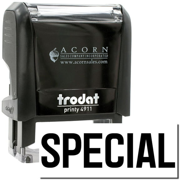Self-Inking Special Stamp, Trodat Printy 4911, Press and Print Stamping, Impression Size 5/8" x 1-1/2", Up to 10,000 Impressions - Black Ink