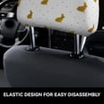 thumbnail image 4 of Kdxio Gold Rabbit Pattern Print 2 Piece Car Head Rest Covers Set Auto Front/Rear Seats Headrest Cover Universal Fit Most Cars,Sedan, SUV, 4 of 9