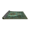 thumbnail image 2 of Ahgly Company Indoor Square Medallion Turquoise Blue Traditional Area Rugs, 4' Square, 2 of 4