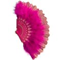 thumbnail image 1 of Classical Folding Fan Rose Red Retro Tassel Pendant Feather Hand Fan for Dancing and Photography Prop, 1 of 4
