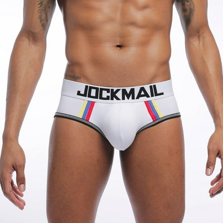 

Knosfe Mens Pouch Stripe Briefs Stretch Breathable Underwear M