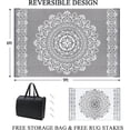 thumbnail image 2 of Outdoor Rug x Reversible Outdoor Plastic Straw Rug Large Outdoor Patio Rug RV Mat Outside Indoor Outdoor Rugs for Patio RV Balcony Deck Picnic Backyard Porch Grey, 2 of 7