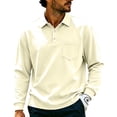 thumbnail image 2 of LWavelet Men's Long Sleeve Polo Shirts with Chest Pocket Relaxed Fit Breathable Business Casual Golf Shirts for Men, 2 of 7