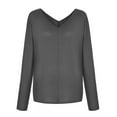 thumbnail image 6 of jsaierl Womens Tie-dye Tops V Neck Soft T-shirts Flowy Trendy Blouses Casual Loose Knit Tops Pullover Hollow-out Pullover, 6 of 8