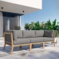 thumbnail image 2 of Lounge Sofa, Grey Gray Natural, Teak Wood, Outdoor Patio Balcony Cafe Bistro Garden Hospitality Restaurant, Modern Contemporary HB34448, 2 of 11