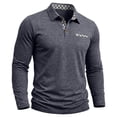 thumbnail image 5 of Mens Polo Shirts Casual Long Sleeve Button Collar Stretch Golf Tee Tops with Pocket, 5 of 6