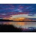 thumbnail image 2 of Paulson, Don 14x12 Black Ornate Wood Framed with Double Matting Museum Art Print Titled - USA, Washington Sunset on Scooteney Reservoir, 2 of 4