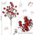 thumbnail image 2 of NOGIS 12 PCS Artificial Christmas Berry Picks, 11.4" Faux Berry Stems Spray with Glitter Paillette for DIY Crafts Wreath Garland Party Christmas Ornaments Décor (Red), 2 of 7