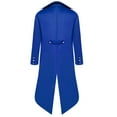 thumbnail image 3 of Men's Coat Tailcoat Jacket Gothic Frock Coat Uniform Praty Outwear Blue S, 3 of 4
