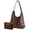 Style A-Coffee, variant on BadPiggies Hobo Bags for Women Soft Vegan PU Leather Shoulder Handbag Slouchy Tote Purses