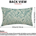 thumbnail image 2 of Teal Floral Pillow Covers 12x20 Set of 2 Botanical Print Vintage Spring Flower Plant Cream Rectangle Decorative Lumbar Throw Pillow Cases Outdoor Farmhouse Decor for Sofa Couch Bed, 2 of 6