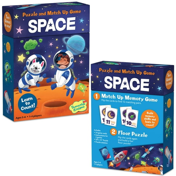Peaceable Kingdom Match Up Jeu et Jeu de Comptage Casse-Tête, Activité Éducative 3 en 1 pour Enfants de 2 Ans et Plus - Espace