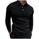 thumbnail image 2 of pstuiky camisetas de manga larga para hombre, Camisa de golf de manga larga con botones deportivos, informal, con cuello alto y barra vertical para hombre tops de invierno para hombre xxl, 2 of 6