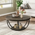 thumbnail image 2 of Tribesigns 32 Inches Round Coffee Table, Modern 2-Tier Center Table with Storage Open Shelves, Wooden Circle Coffee Table Sofa Side Table with Metal Legs, 2 of 10