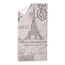 CafePress - Pink Floral Elegant Paris Eiffel Tower - Large Beach Towel, Soft 30"x60" Towel with Unique Design