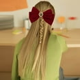 thumbnail image 2 of Lazos de terciopelo para el pelo, pinzas de cinta, pasadores clásicos para coleta, negros y rojos, para mujeres y niñas, fiestas, vacaciones y cumpleaños, decoración elegante, 2 of 2