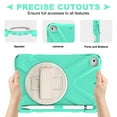 thumbnail image 6 of Allytech iPad Mini 5 Case Kids, iPad mini 4 Case with Screen Protector, Heavy Duty Protection Rugged Kids Friendly Shockproof Kickstand Pencil Holder Case Cover for Apple iPad mini 4/ mini 5,Mint, 6 of 9