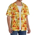 thumbnail image 2 of Balery Beer And Crawfish Camisa Casual de Manga Corta con Botones para Hombre, Texturizada, Estilo Cubano, para Playa, Verano-Large, 2 of 5