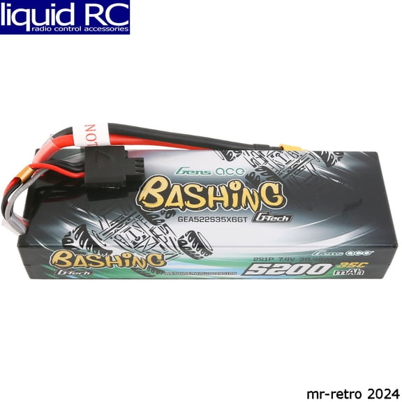 Gens Ace 522S35X6GT G-tech 5200mAh 7.4V 2S1P 35C LiPo XT60 Plug