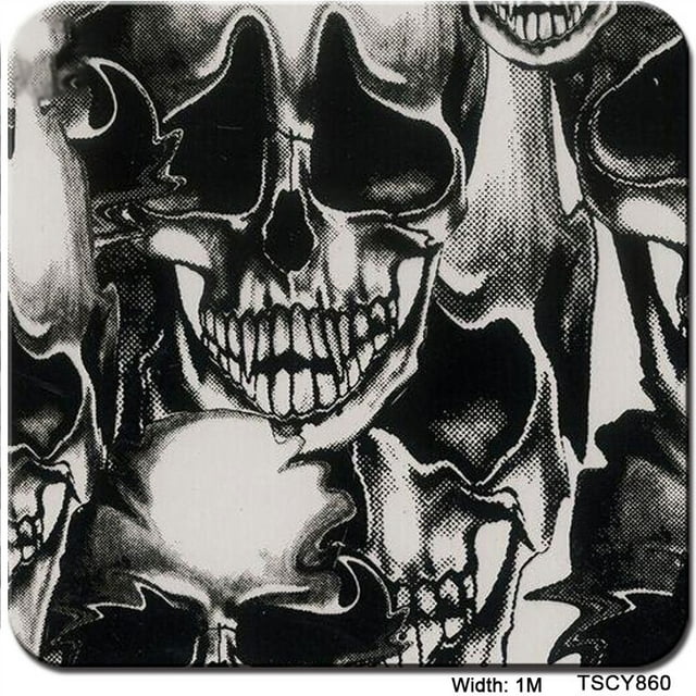 Hydrographic Film Water Transfer Print Hydrographics Film, 1.0 Meter Width - Hydro DipHydro Dipping Film -Zombie/Skull pattern- Multi-color Optional ,Easy to Use