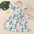 thumbnail image 4 of WIBACKER Toddler and Little Girl Skater Dress Ruffle Sleeve Priness A-line Sundress - 1 Piece Dinosaur, 4 of 10