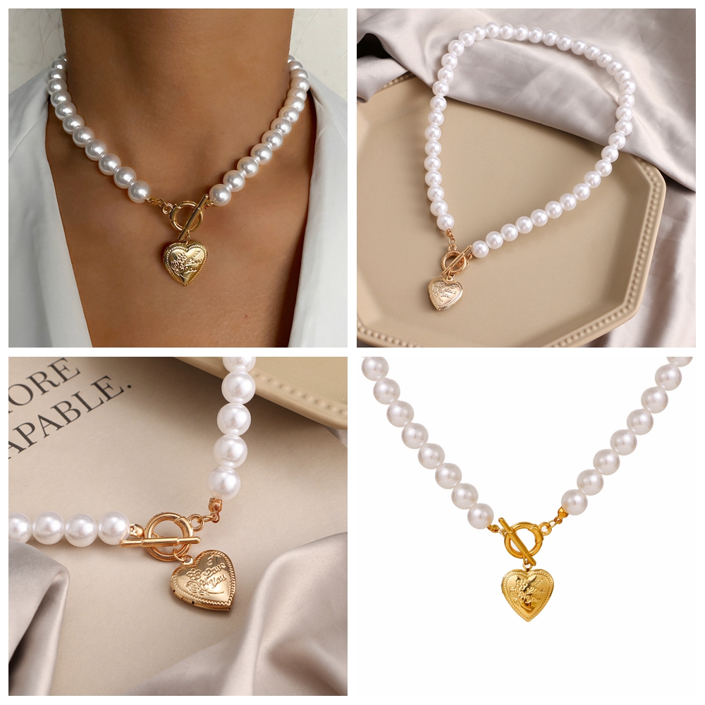 wruas Korean Fashion Love Pearl Pendant 