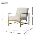 thumbnail image 4 of New Pacific Direct Francis 19" Fabric Arm Chair in Flax Beige/Brushed Gold, 4 of 9