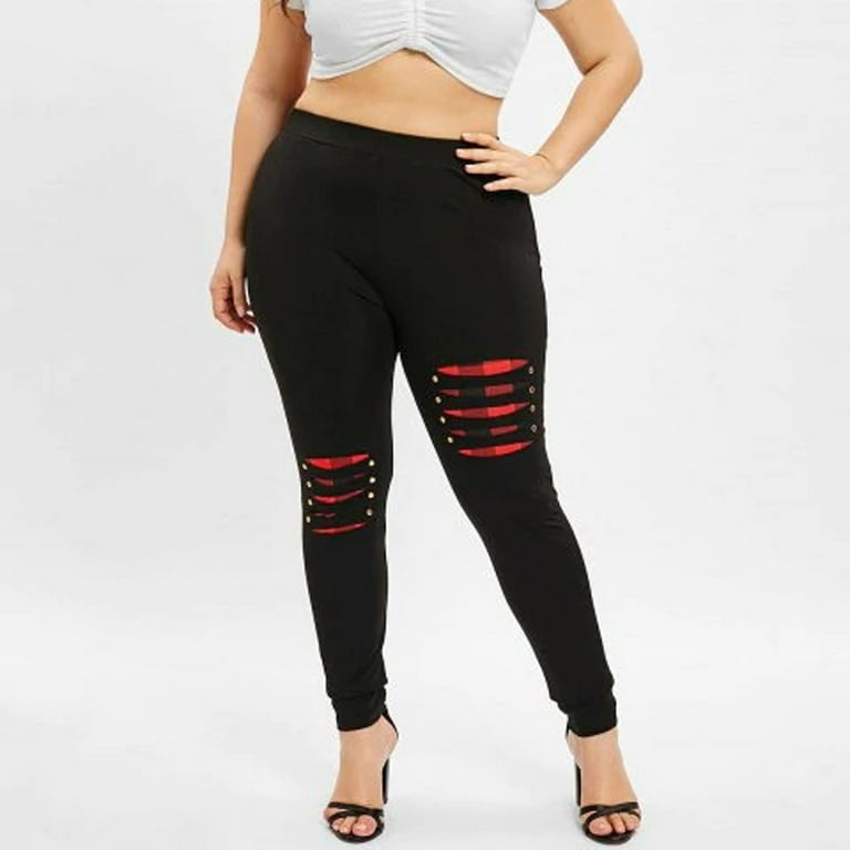 Booty Leggings for Women Plus Size Ripped Leggings Workout Running Leggings  with Holes High Stretch Seamless Leggings
