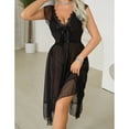 thumbnail image 5 of Xysaqa Lingerie for Women Sexy Long Lace Dress Lightweight Mesh Sheer Nightgown for Women V Neck Maxi Dresses, 5 of 9