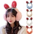 thumbnail image 4 of Women Winter Fluffy Plush Earmuffs Cartoon Strawberry Foldable Ear Warmers Cover A0NF (Blue), 4 of 7