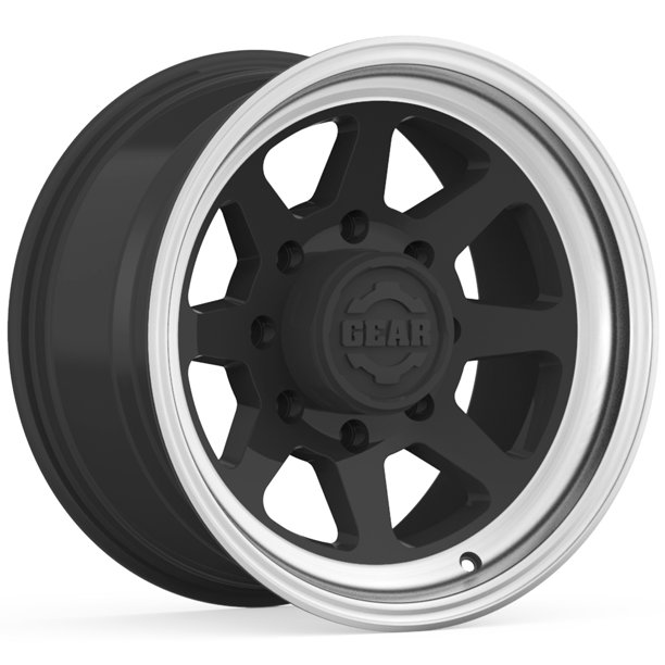 17" Inch Gear Alloy 749MB Trek 17x9 5x135 +0mm Black/Machined Lip Wheel