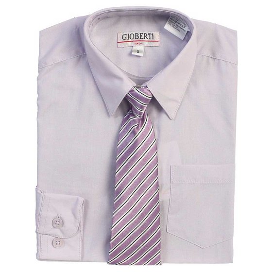 BOne Lilac Button Up Dress Shirt Lilac Striped Tie Set Boys 518