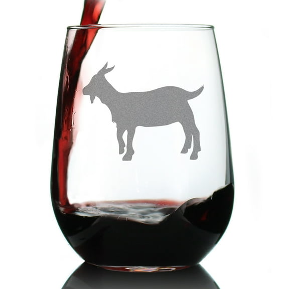 Bevvee Stemless Wine Glass 17 oz Goat Silhouette Goat Lover Gifts Wine Glasses