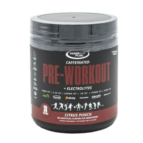 Power Play Fuel Caffeinated Pre-Workout Powder with Electrolytes - Citrus Punch