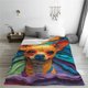 thumbnail image 5 of Balery Colorful Textured Chihuahua Manta de Felpa Suave y Acogedora – Cobija de Franela Aterciopelada para Cama, Lavable y Cálida para Sofá, Mascotas, Transpirable-80"x60", 5 of 7