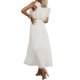 thumbnail image 3 of SAYOO Vestidos Largos de Manga con Volantes con cinturón para Mujer Verano, Vestidos de Gasa Plisados con Cuello en V de Color Sólido Casual SAYOO casual, 3 of 7