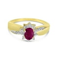 thumbnail image 6 of 10k Yellow Gold Oval Ruby And Diamond Ring, 6 of 6