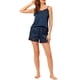 thumbnail image 2 of Conjuntos de pijama de satén para mujer INSPIRE CHIC con tirantes de encaje y pantalones cortos, 2 piezas, conjuntos de lounge de seda, XL, azul, 2 of 6