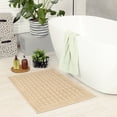 thumbnail image 3 of REGALWOVEN Lightweight Washable Textured Cotton Bath Mat Hotel Reversible Water Absorbent Rug Thick Foldable Shower Foot Carpet Khaki 20" x 32", 3 of 5