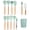 Light Green, variant on BIMZUC 12-Piece Silicone Cooking Utensils Set with Wooden Handles, Non-Stick Heat Resistant Spatula Spoon Tools for Home Kitchen Cookware Baking, Pink, 12.99 inches / 33 cm Length