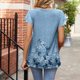 thumbnail image 2 of Camisetas con estampado de cuello redondo para mujer Elegantes camisetas informales de primavera y verano con cuello en V y manga Ruck Blusa Tops Camisa de manga corta OAVQHLG3B Store  lin121212, 2 of 5