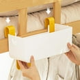 thumbnail image 2 of Organizador de mesita de noche colgante, pasamanos de almacenamiento, estante de cama para libros, llaves y revistas. blanco, 2 of 9