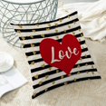 thumbnail image 5 of Valentines Day Pillow Covers 16x16 Set Of 2 Black Stripe Love Heart Throw Pillow Covers Valentine''s Mother''s Day Wedding Anniversary Decoration Gift Farmhouse Cushion Cover For Home Sofa Decor, 5 of 6